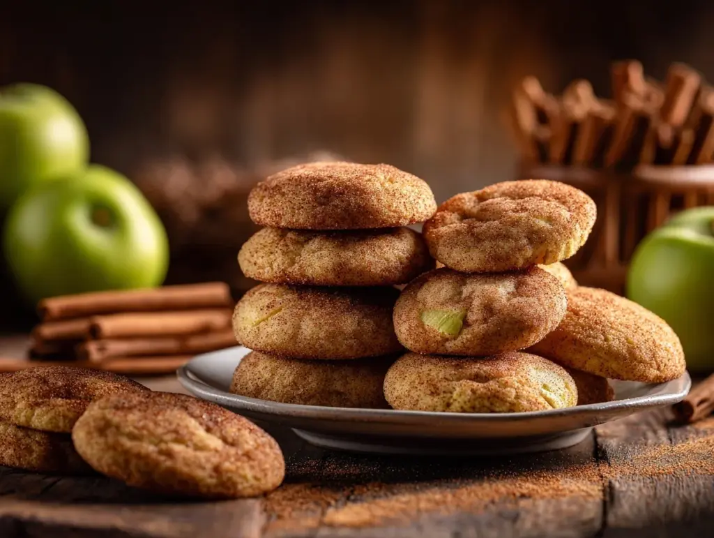 apple cinnamon snickerdoodle cookies - featured image