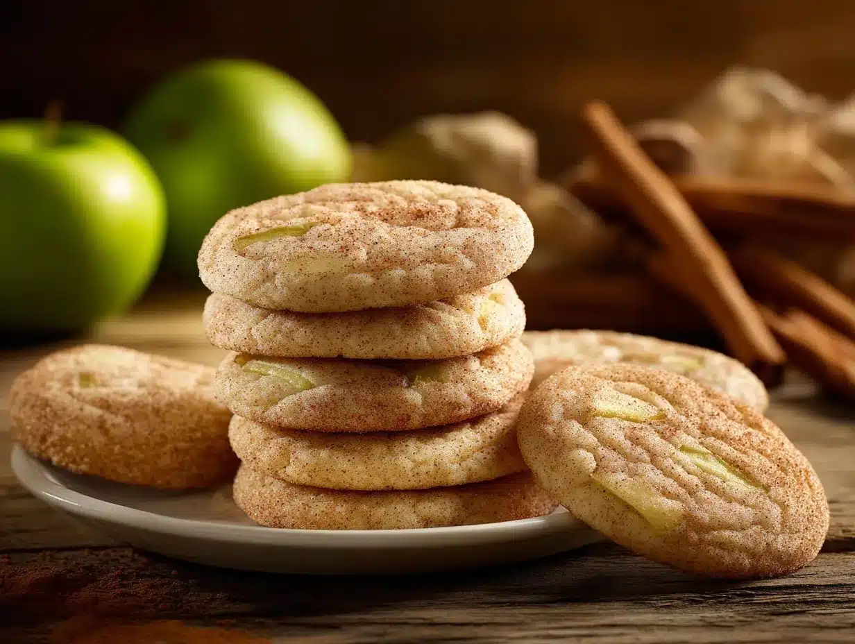 apple cinnamon snickerdoodle cookies preparation steps