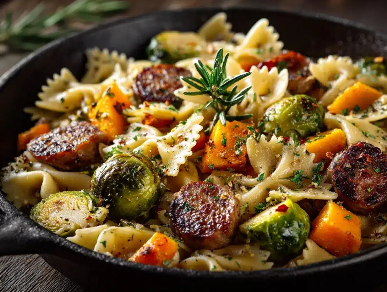 autumn sausage pasta preparation steps