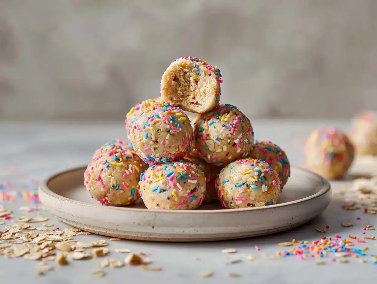 cake batter protein balls preparation steps
