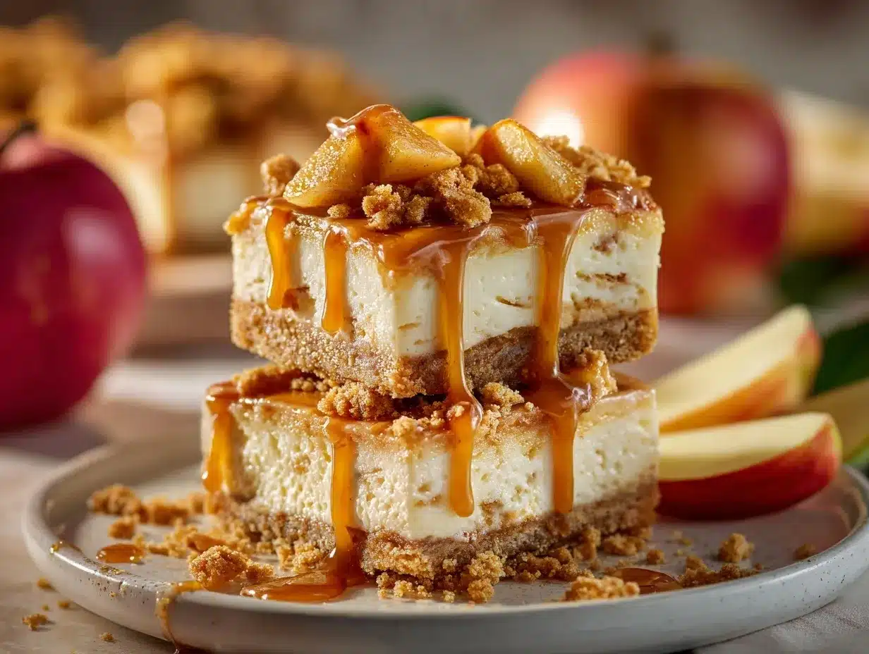 caramel apple cheesecake bars preparation steps