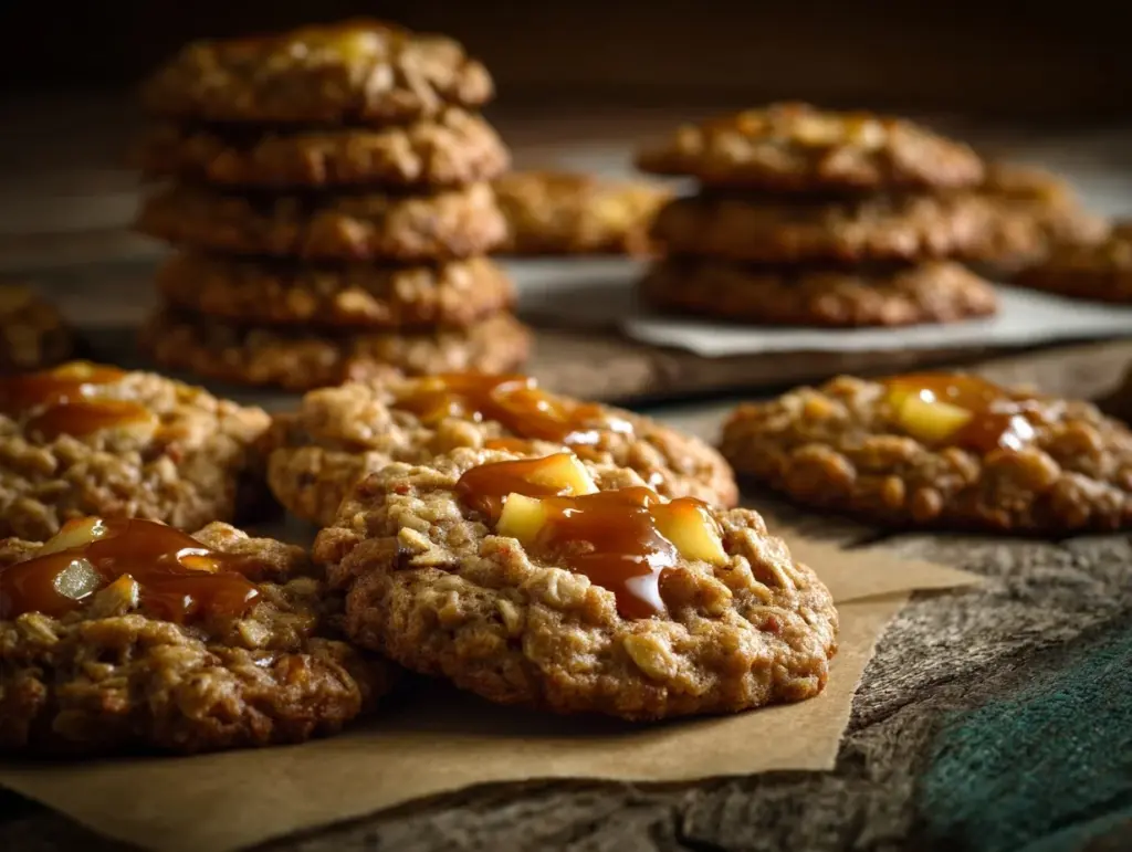 caramel apple oatmeal cookies - featured image
