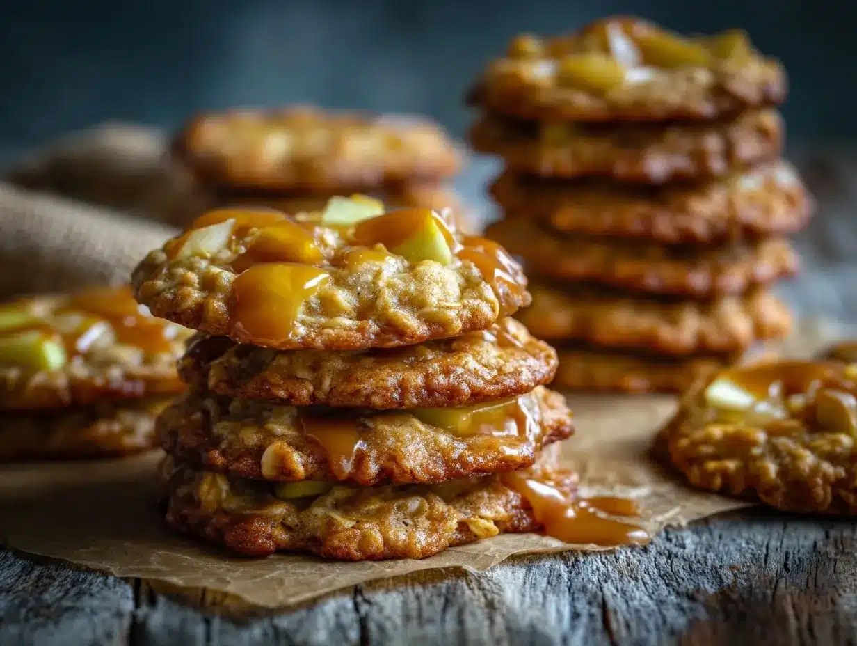 caramel apple oatmeal cookies preparation steps
