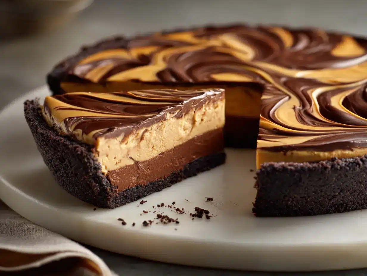 Chocolate Peanut Butter Swirl Pie preparation steps