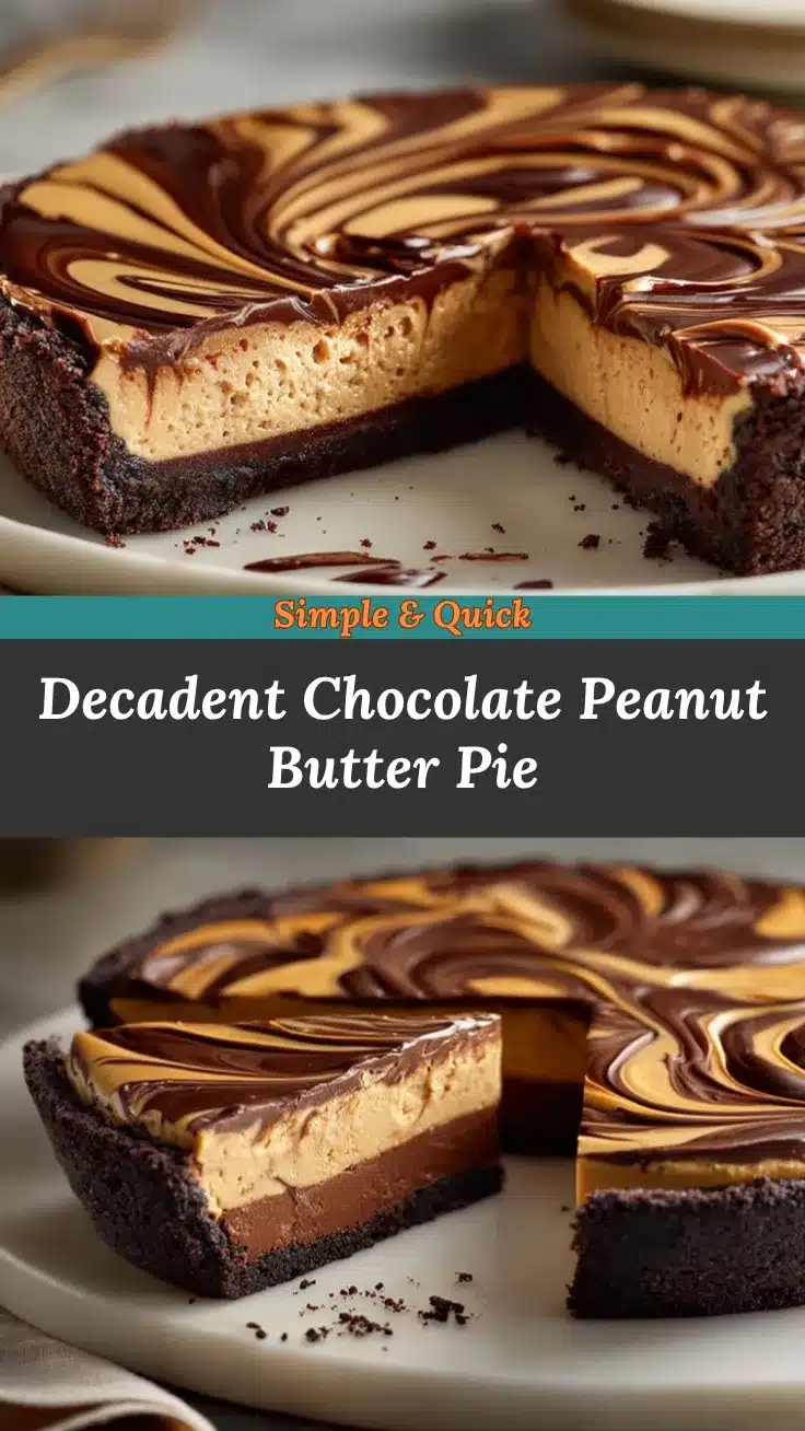 Chocolate Peanut Butter Swirl Pie recipe