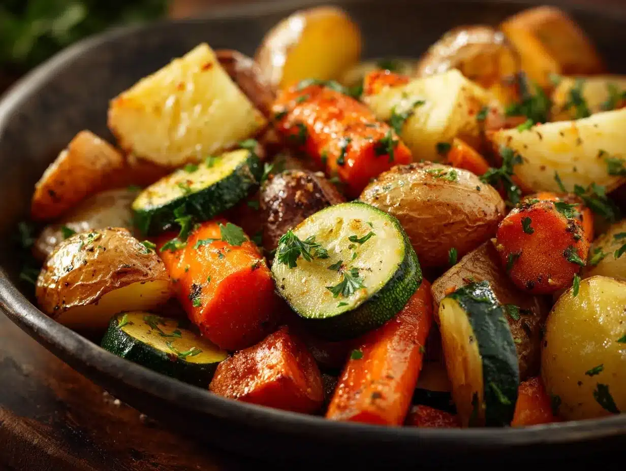garlic herb roasted veggies preparation steps
