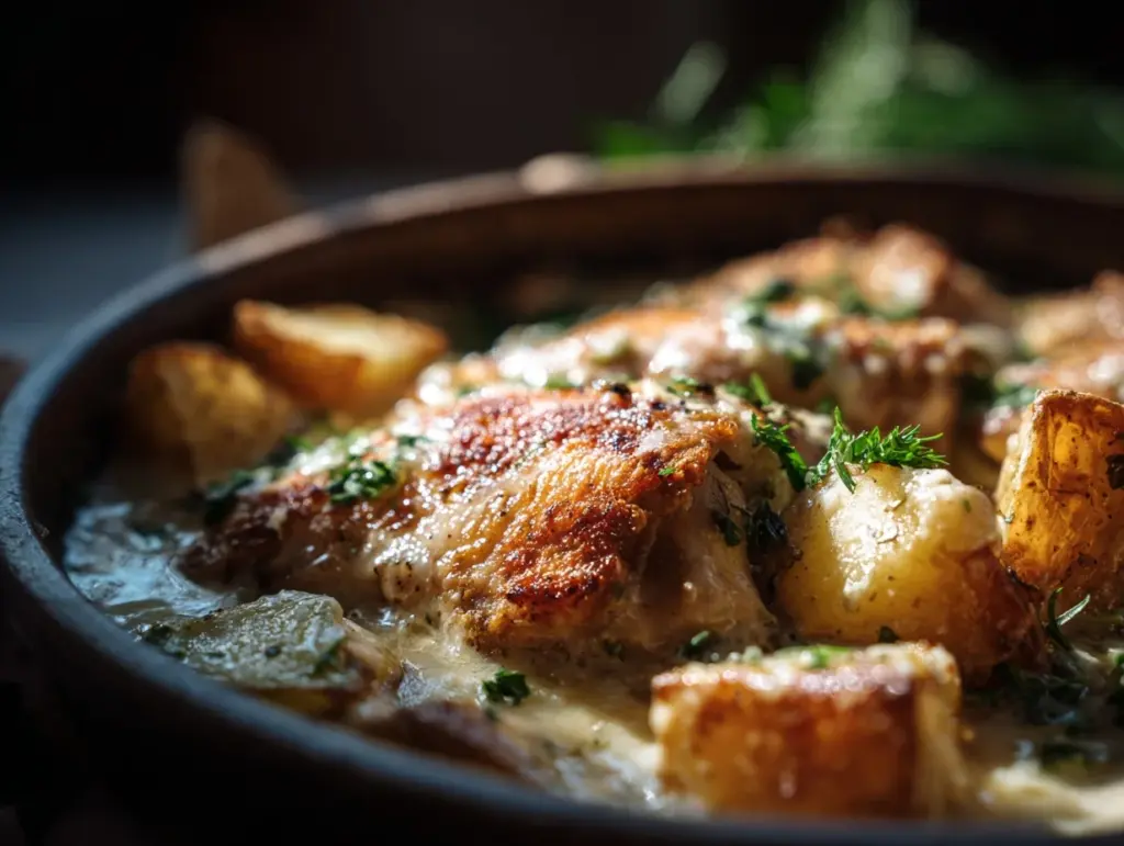garlic parmesan crockpot chicken - featured image