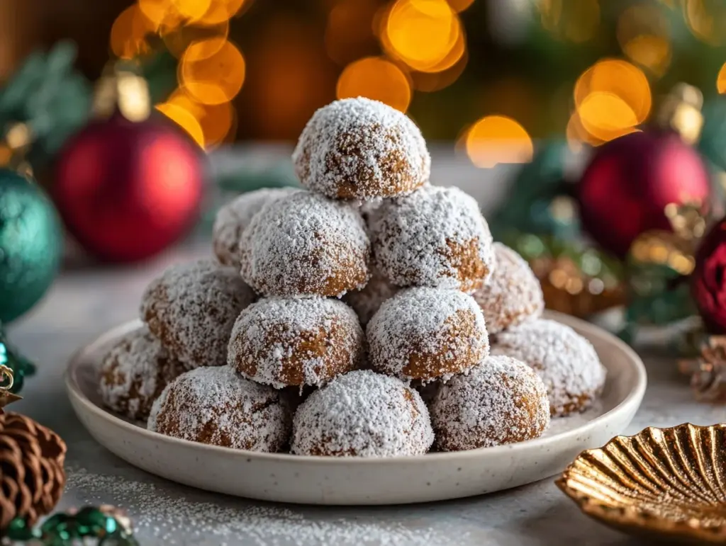 gingerbread snowball cookies - featured image