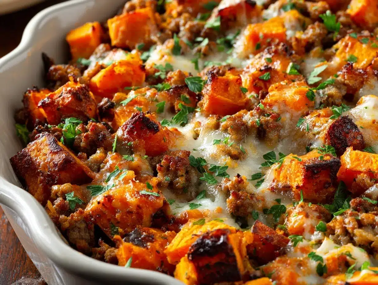 Ground Turkey Sweet Potato Bake preparation steps