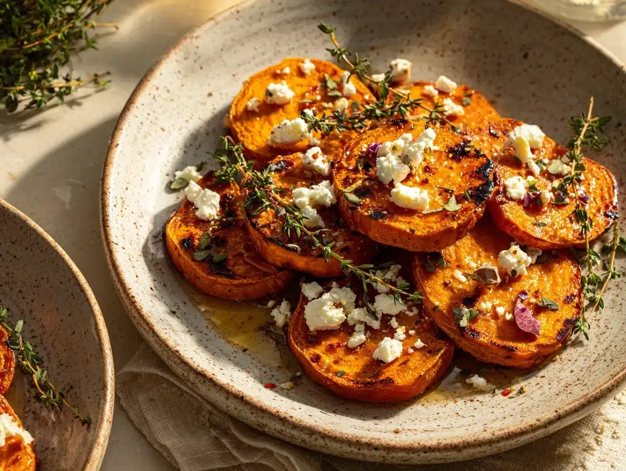 honey feta sweet potato rounds preparation steps