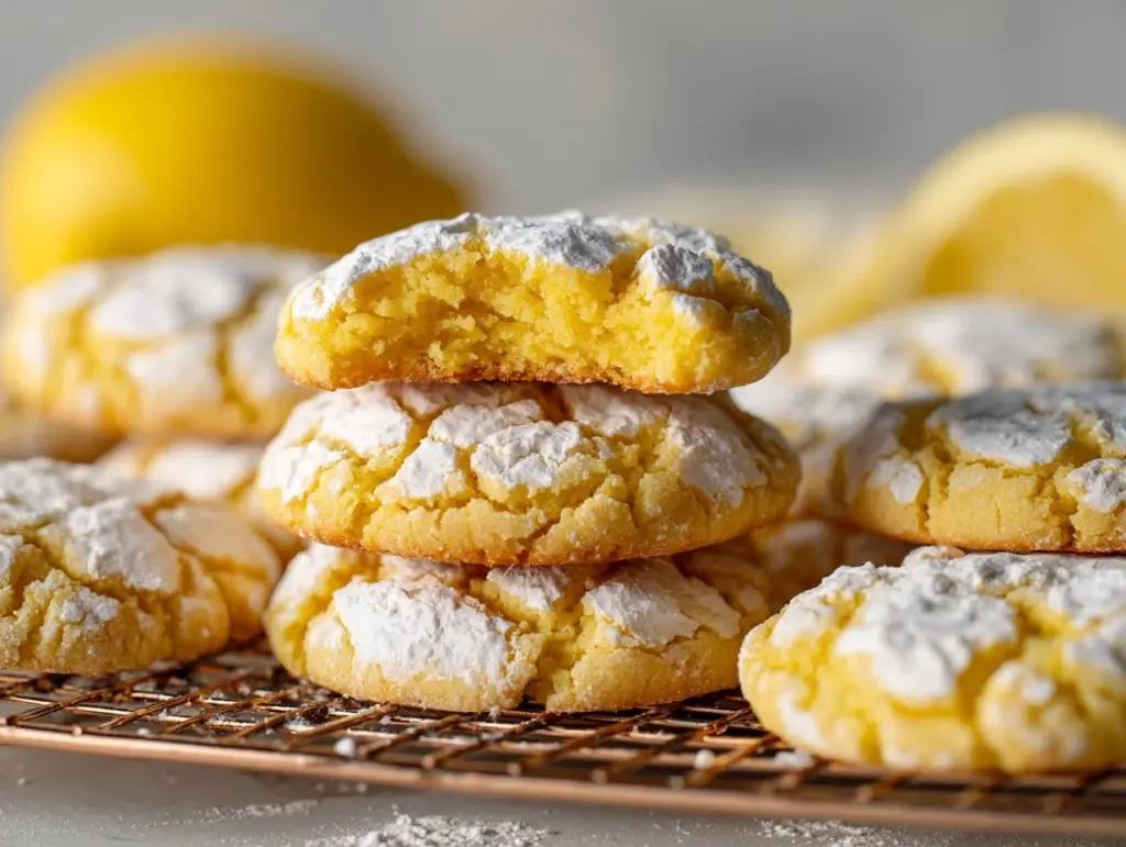 lemon crinkle cookies - featured image
