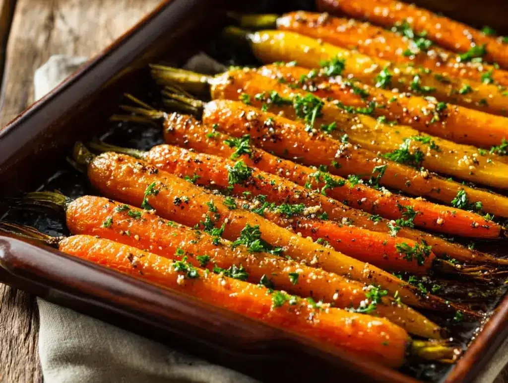 maple dijon roasted carrots - featured image