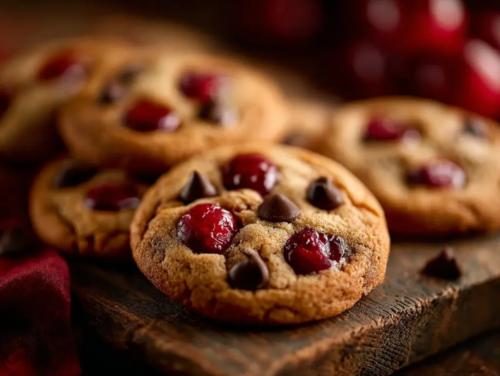 maraschino cherry chocolate chip cookies - featured image