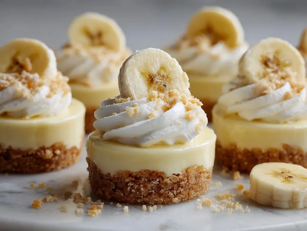 mini banana cream pies - featured image