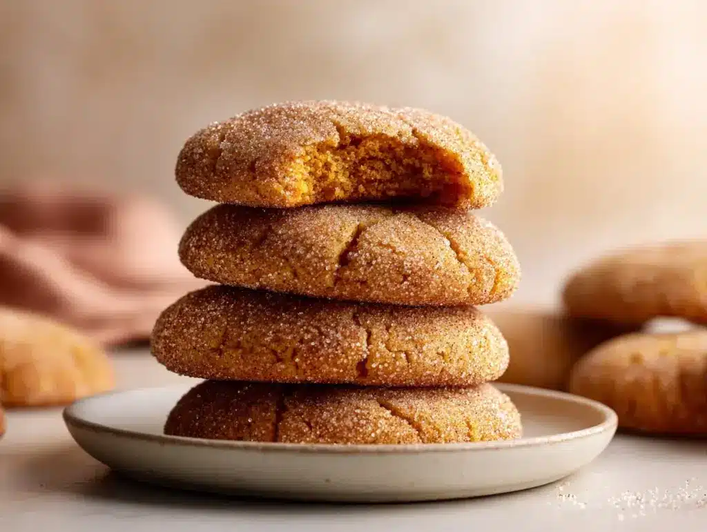 pumpkin snickerdoodle cookies - featured image
