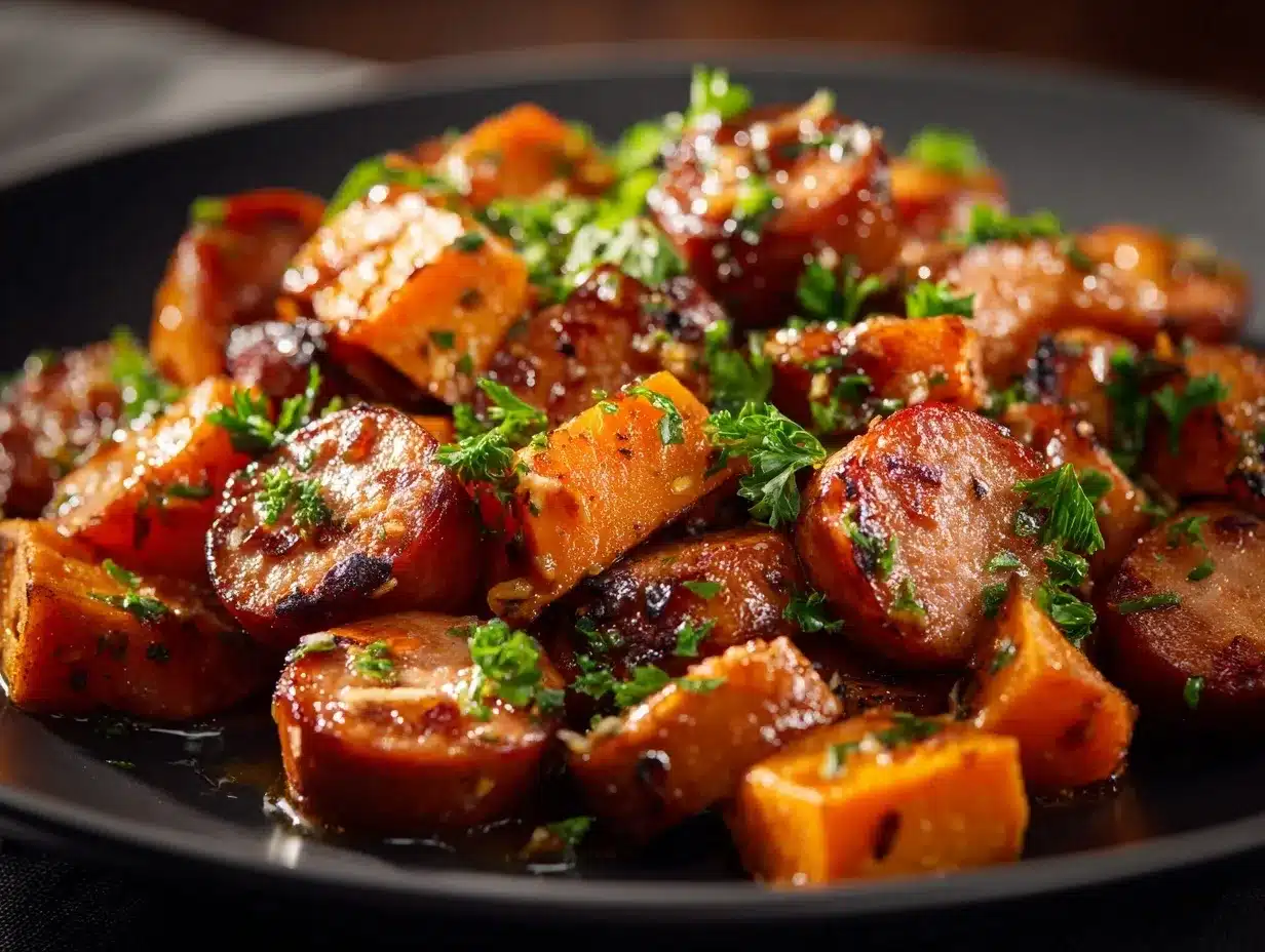 sausage and sweet potatoes preparation steps
