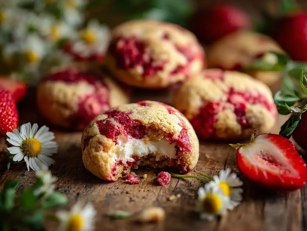 Strawberry Cheesecake Cookies preparation steps