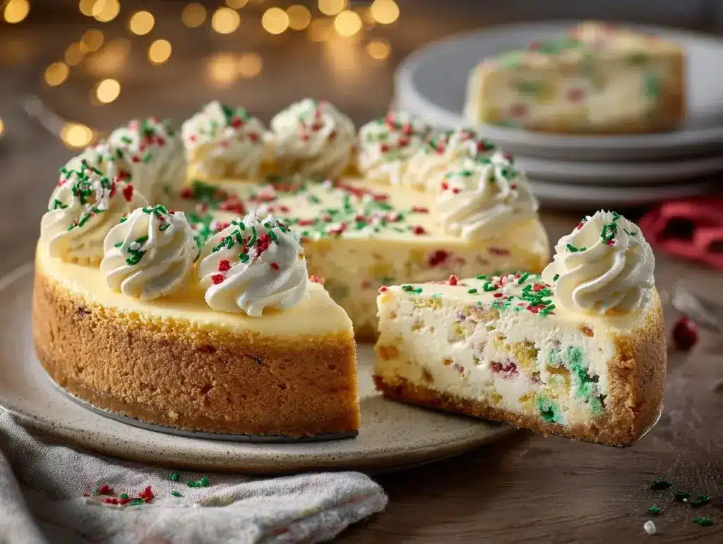 sugar cookie cheesecake - featured image