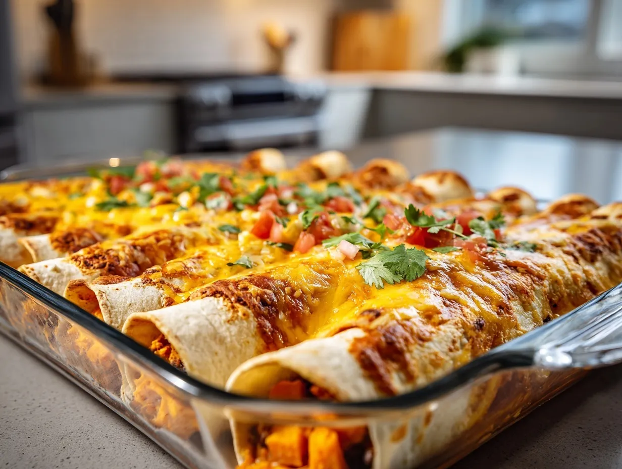 sweet potato black bean enchiladas preparation steps