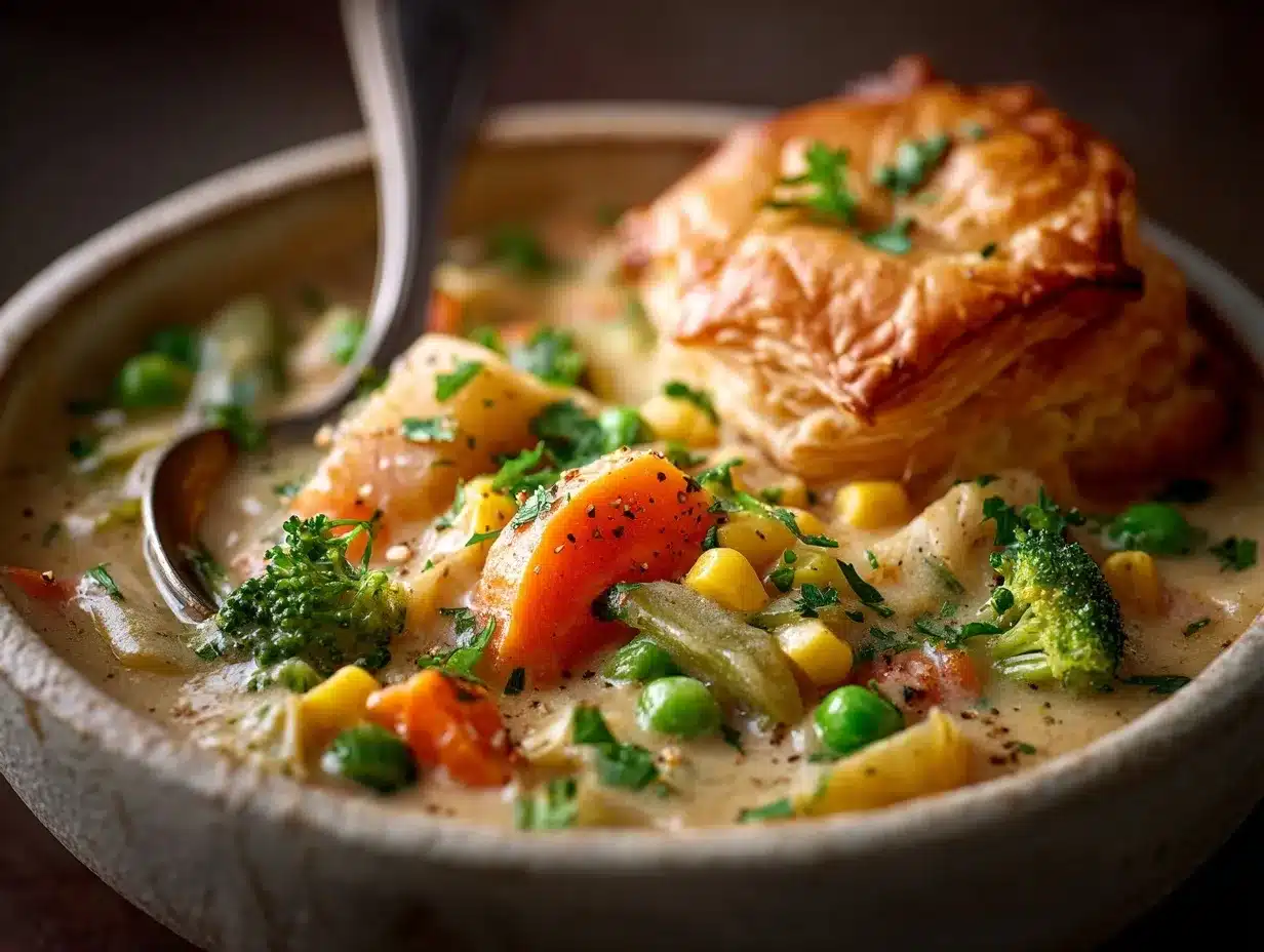 veggie pot pie soup preparation steps