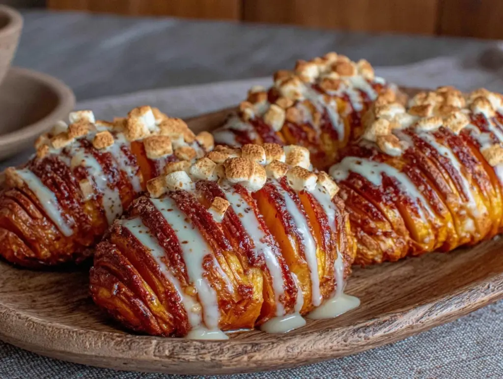 air fryer hasselback sweet potatoes - featured image