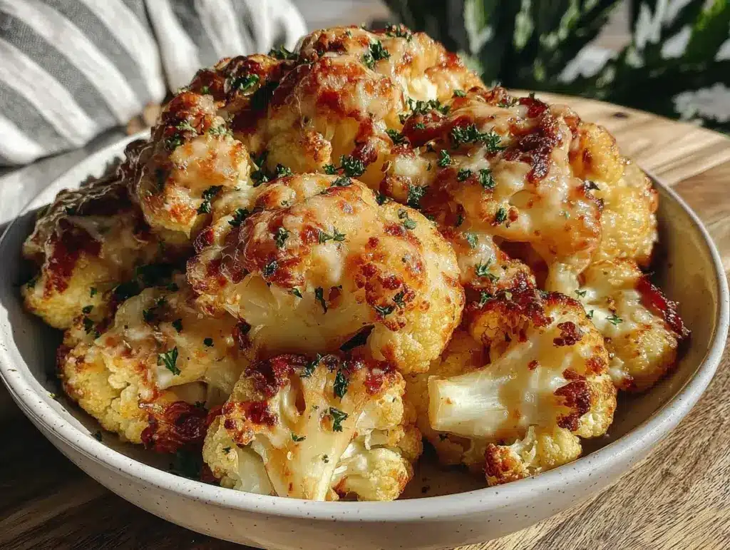 air fryer parmesan roasted cauliflower - featured image