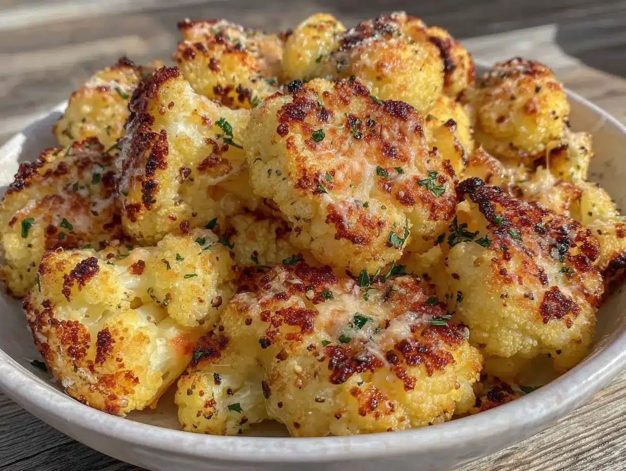 air fryer parmesan roasted cauliflower preparation steps