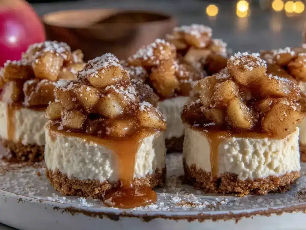 apple crisp mini cheesecakes - featured image