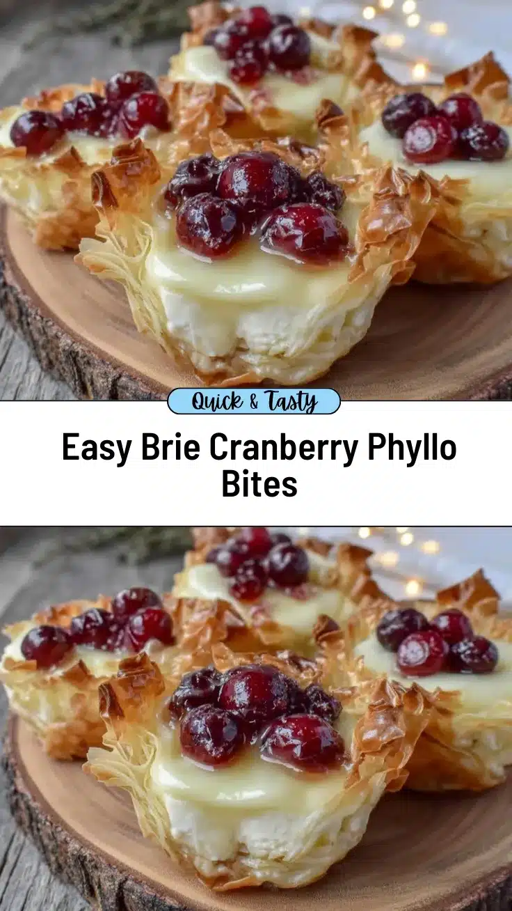 brie and cranberry phyllo cups recipe