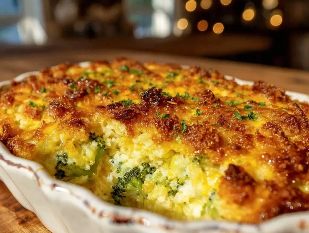 broccoli rice casserole - featured image