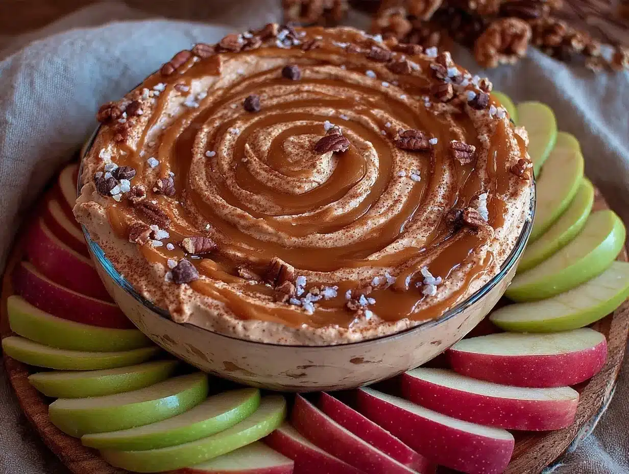 caramel apple cheesecake dip preparation steps