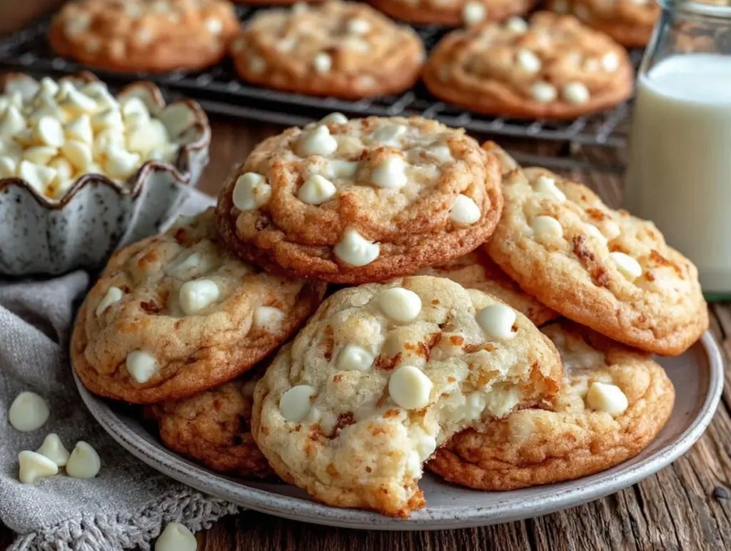 chewy white chocolate chip cookies - featured image