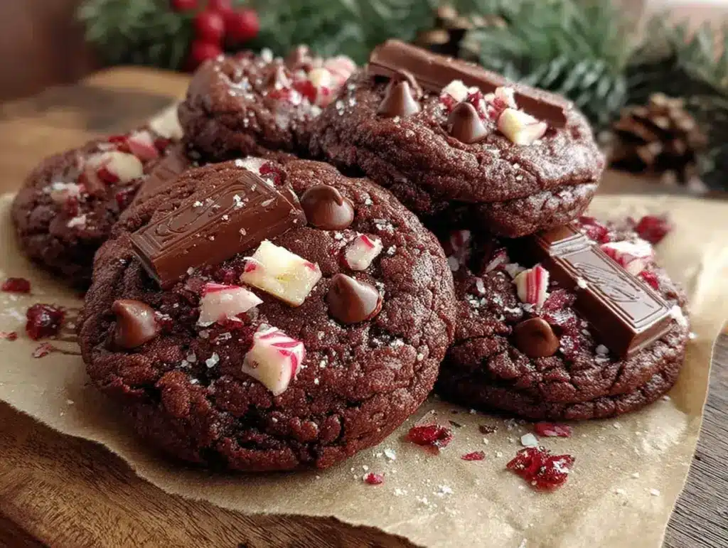 chocolate peppermint cookies - featured image