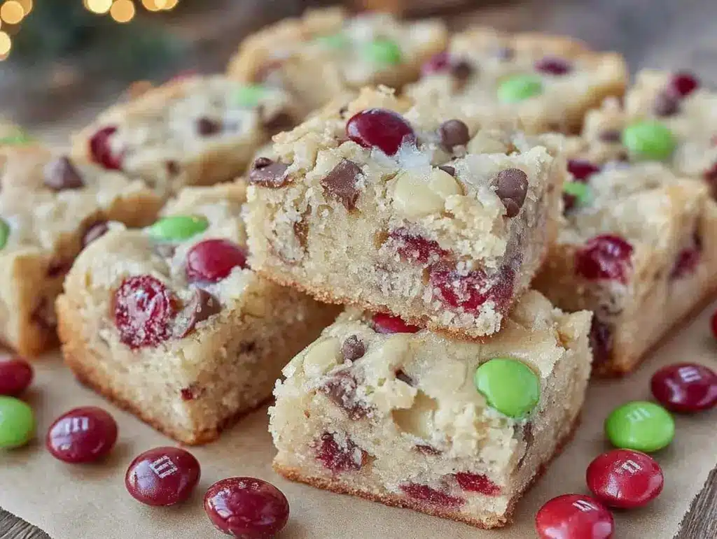Christmas M&M Cookie Bars - featured image