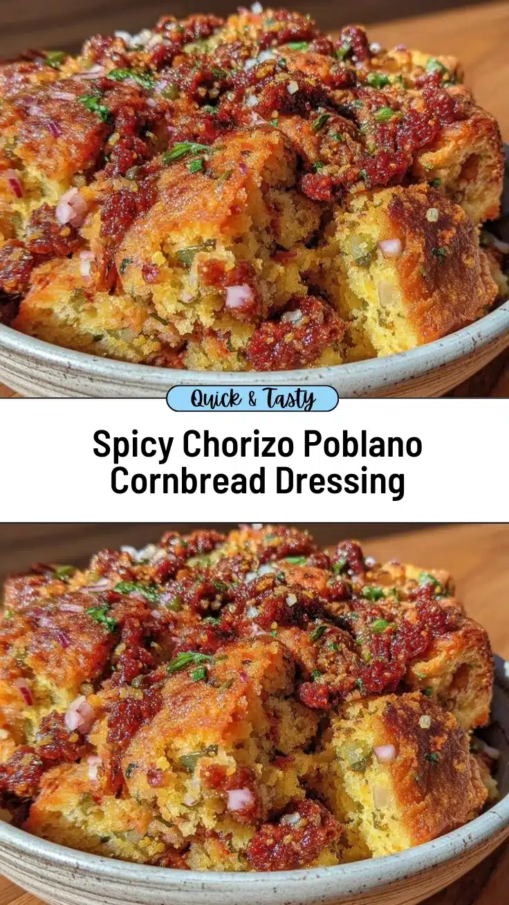 cornbread dressing with chorizo and poblano peppers recipe