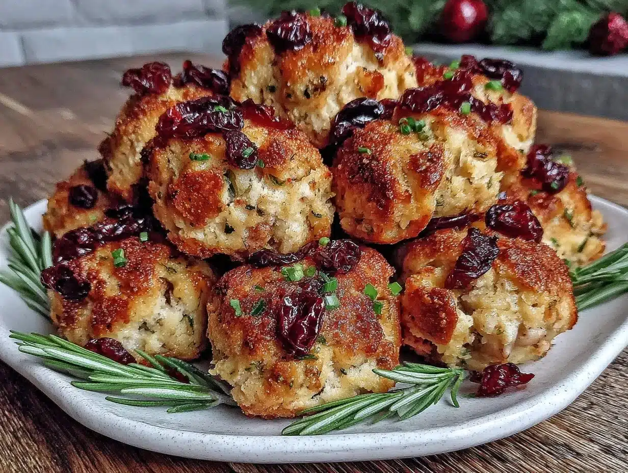 cranberry turkey stuffing balls preparation steps
