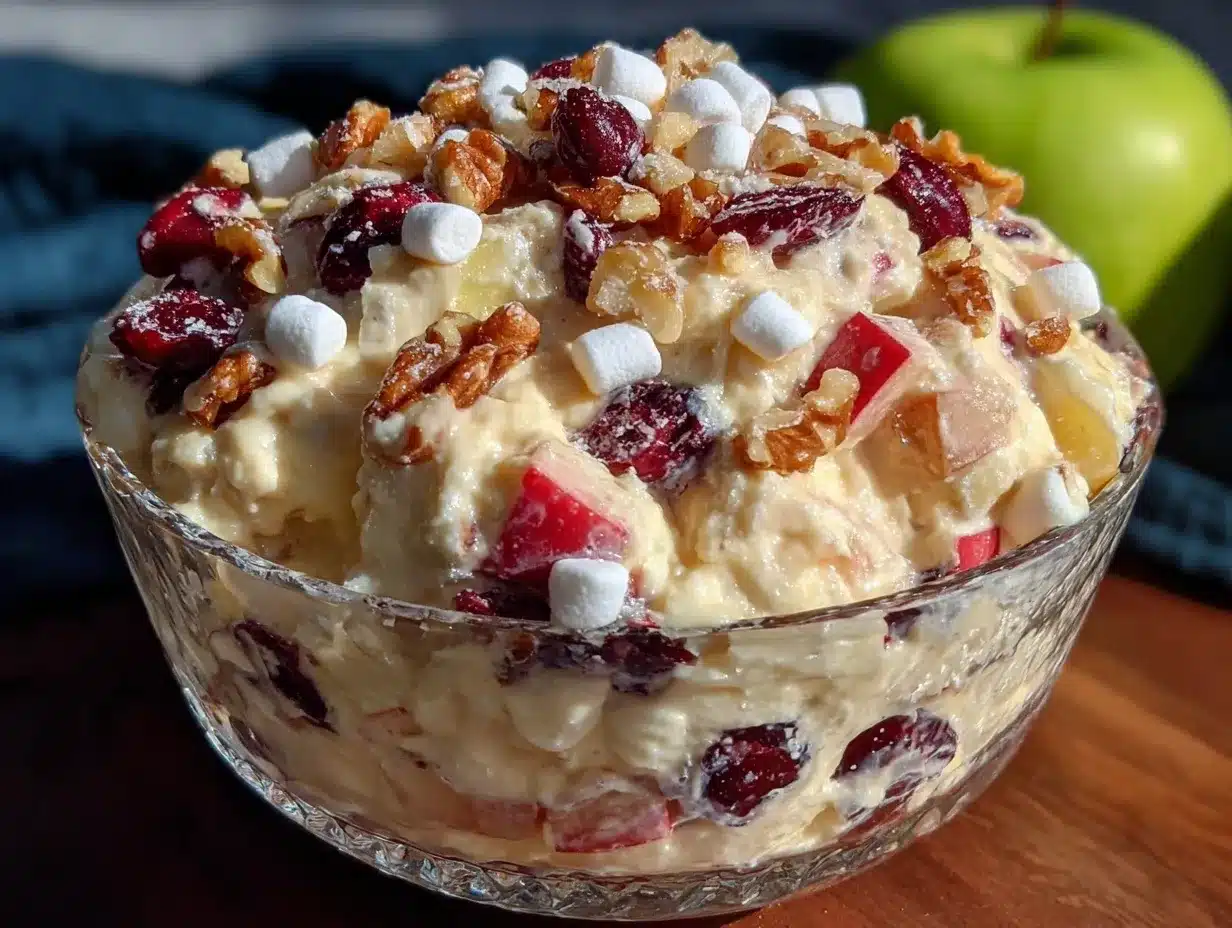 creamy cheesecake apple salad preparation steps