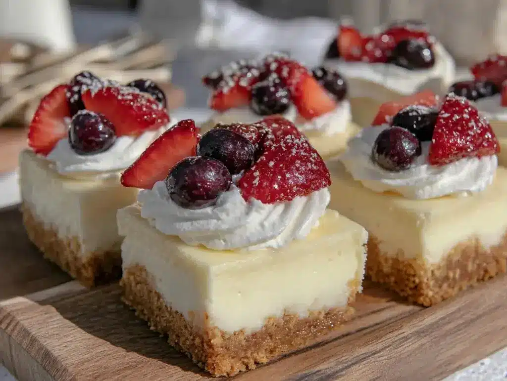 creamy cheesecake bars - featured image