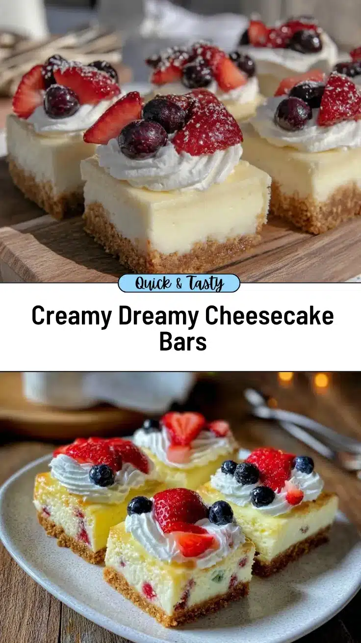 creamy cheesecake bars recipe