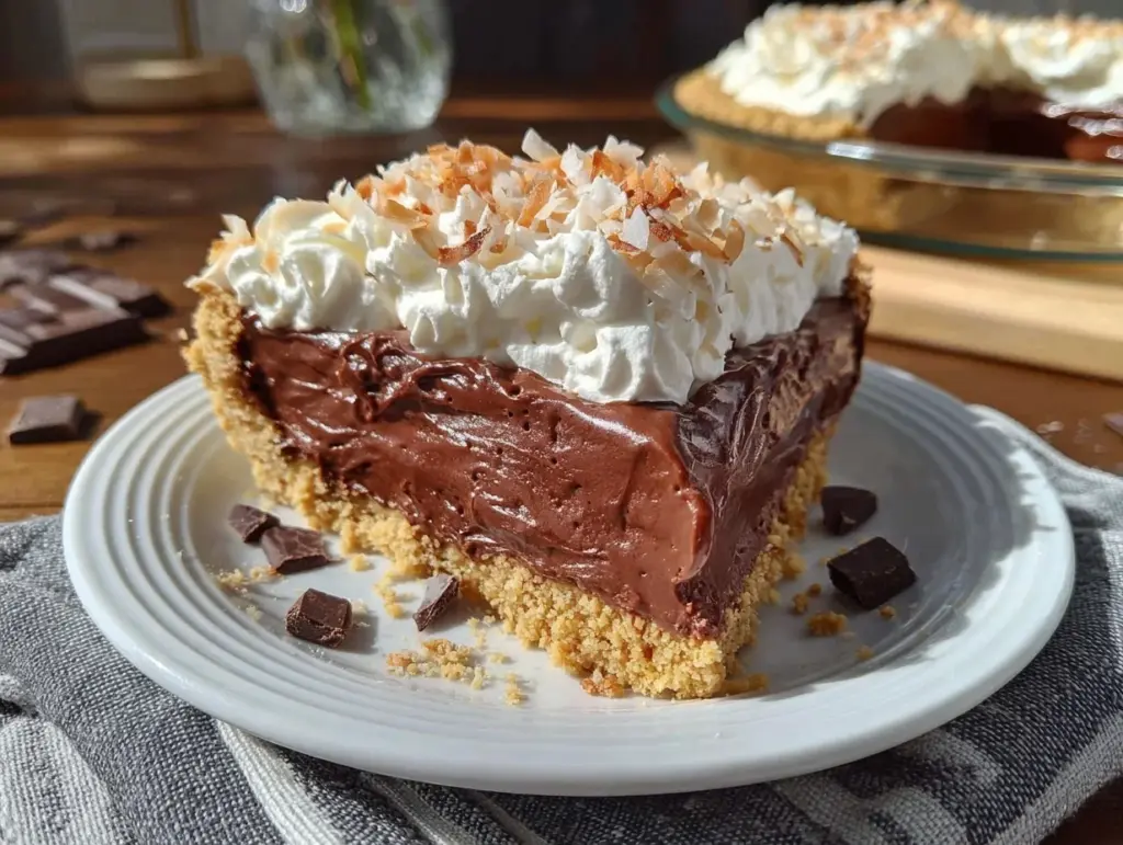 creamy chocolate pudding pie - featured image