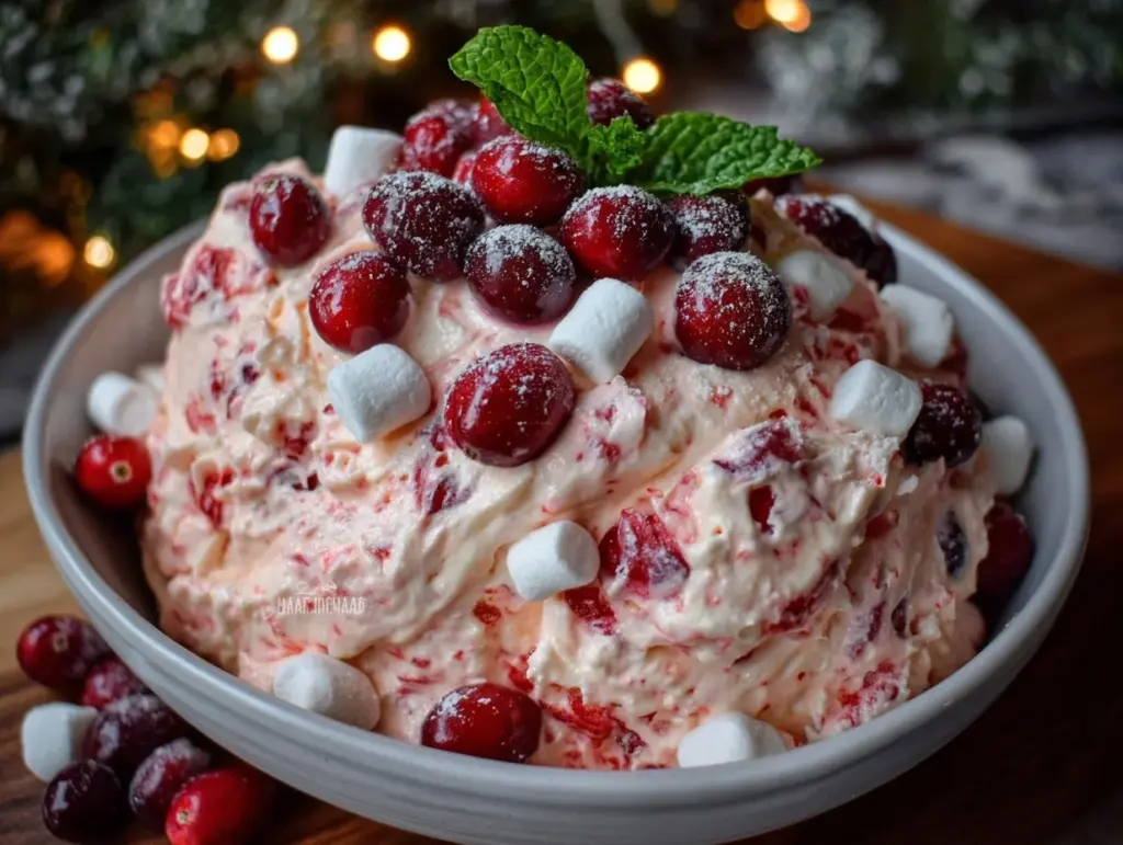 creamy cranberry fluff salad - featured image