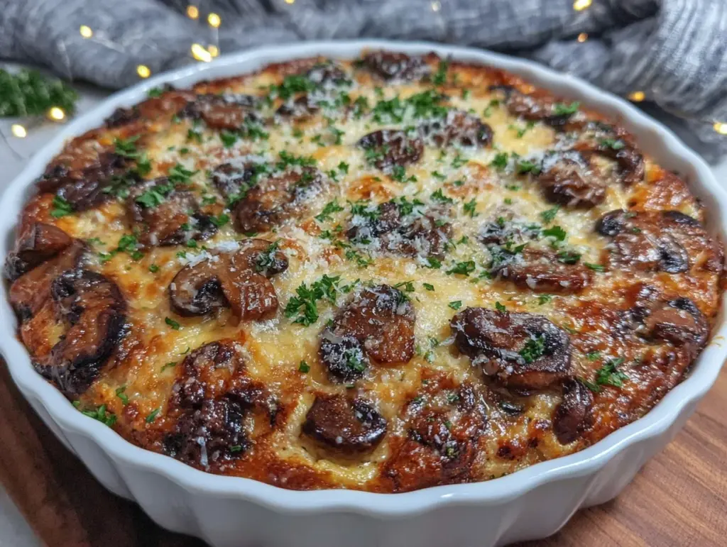 creamy mushroom casserole - featured image