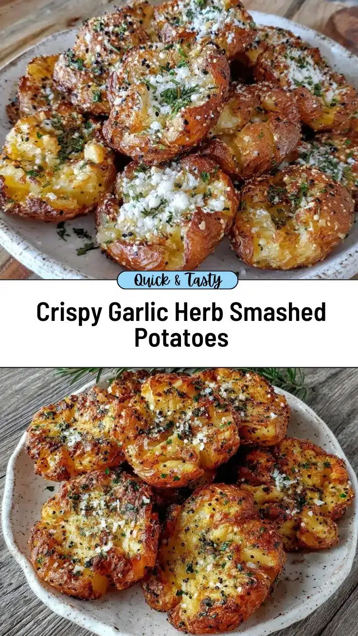 crispy garlic herb smashed potatoes recipe