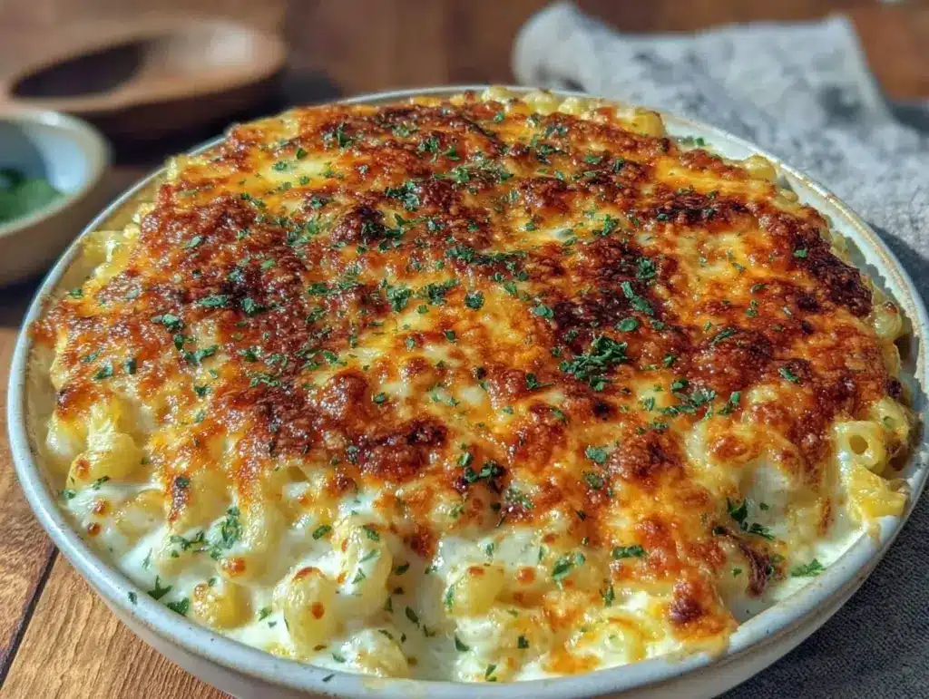 crockpot mac and cheese with gruyère - featured image