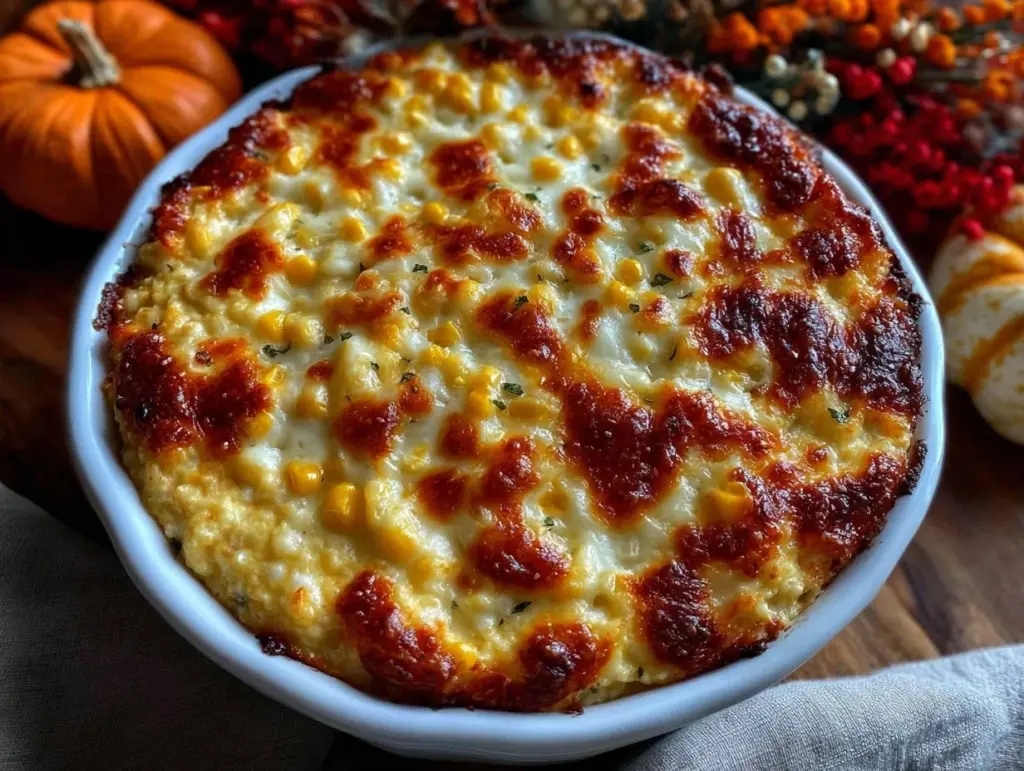 crockpot scalloped corn casserole - featured image