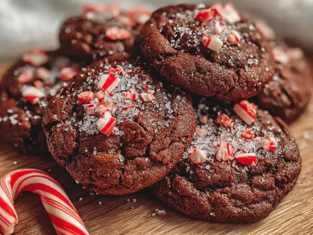 double chocolate peppermint cookies - featured image
