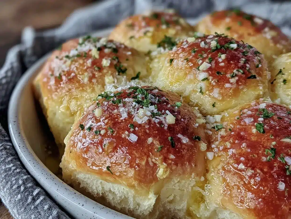 fluffy garlic butter bread rolls preparation steps