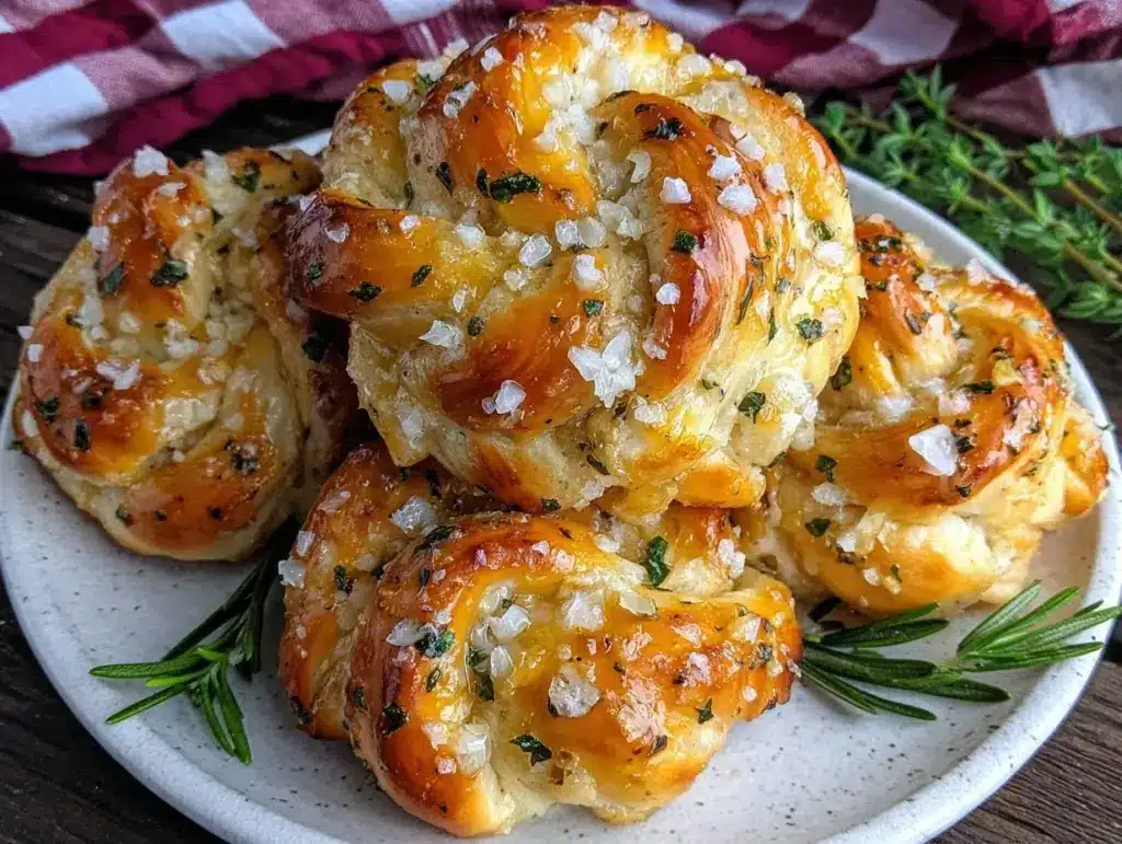 garlic knots with herb butter - featured image