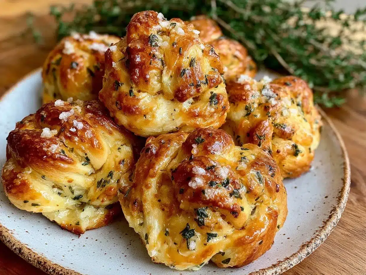 garlic knots with herb butter preparation steps