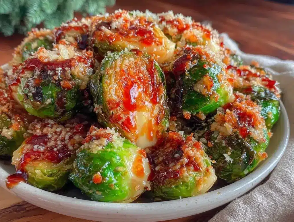 garlic parmesan roasted brussels sprouts - featured image